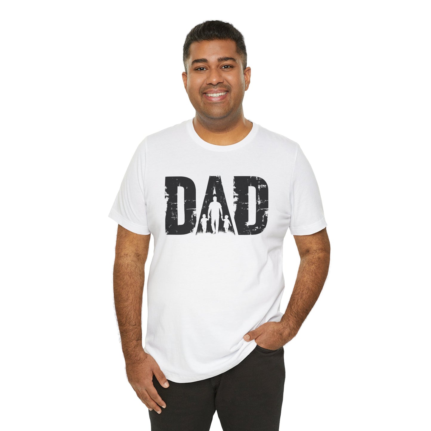 Short Sleeve Tee - D A D Walking Hand in Hand Design Tshirt