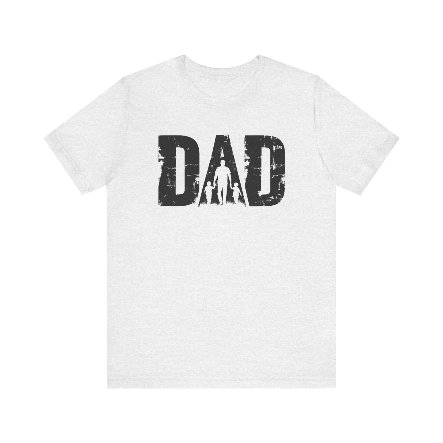 Short Sleeve Tee - D A D Walking Hand in Hand Design Tshirt