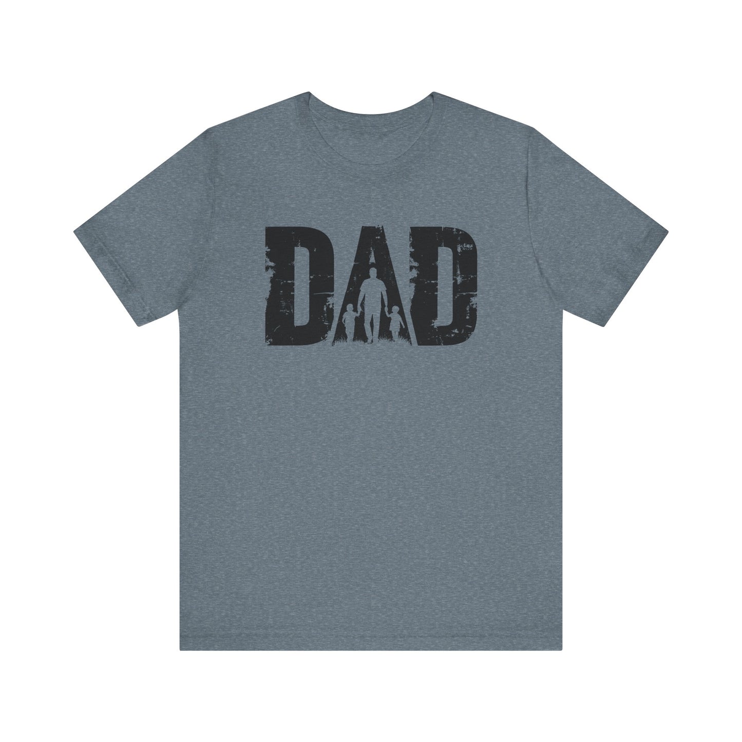 Short Sleeve Tee - D A D Walking Hand in Hand Design Tshirt