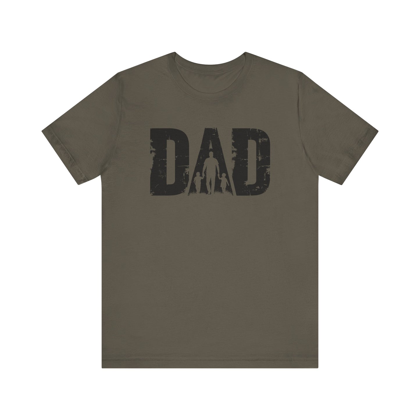 Short Sleeve Tee - D A D Walking Hand in Hand Design Tshirt