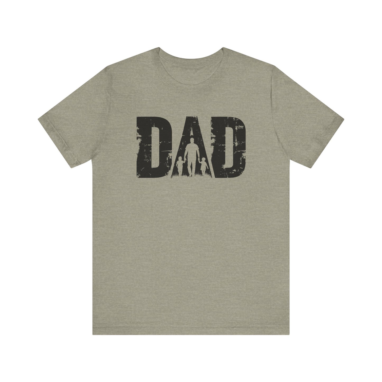 Short Sleeve Tee - D A D Walking Hand in Hand Design Tshirt