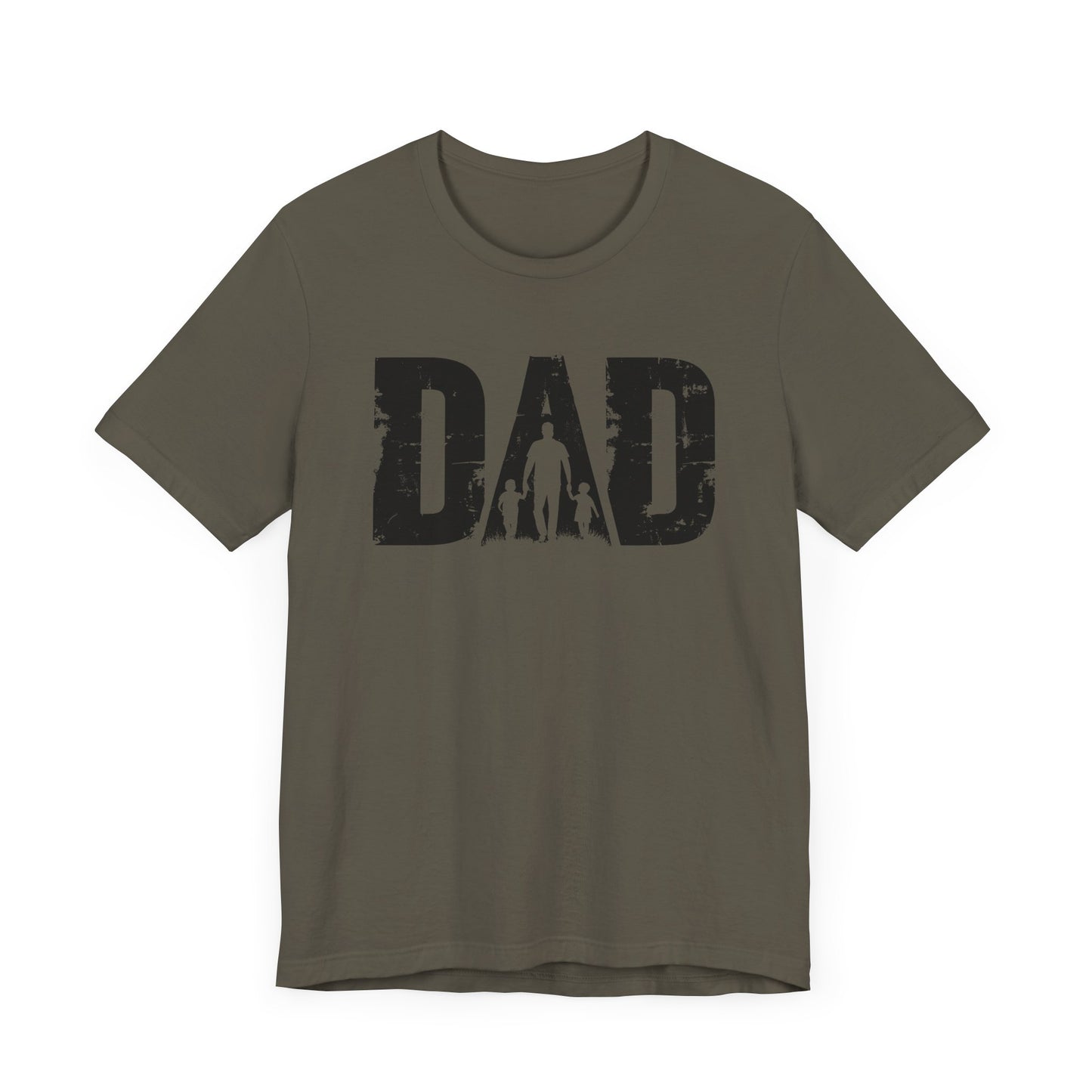 Short Sleeve Tee - D A D Walking Hand in Hand Design Tshirt