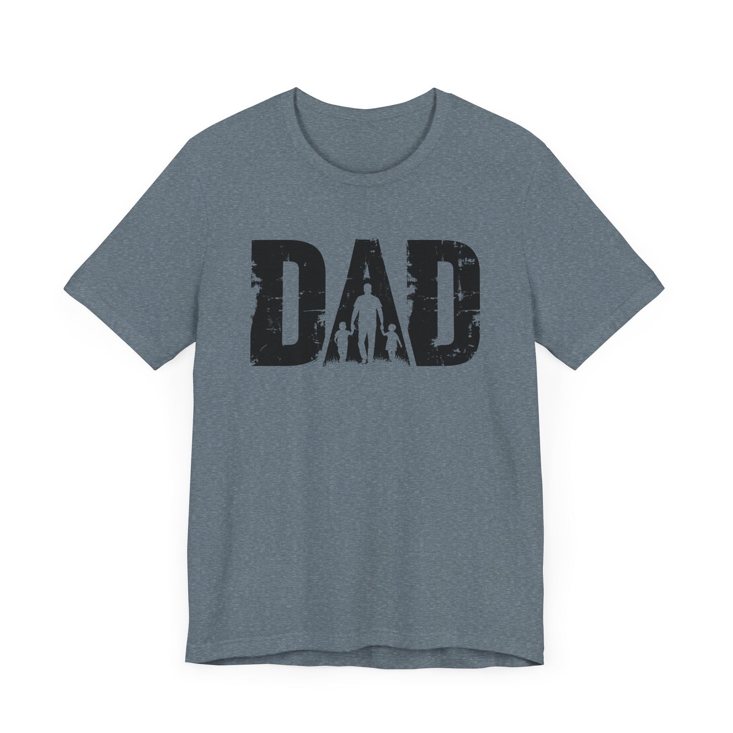 Short Sleeve Tee - D A D Walking Hand in Hand Design Tshirt