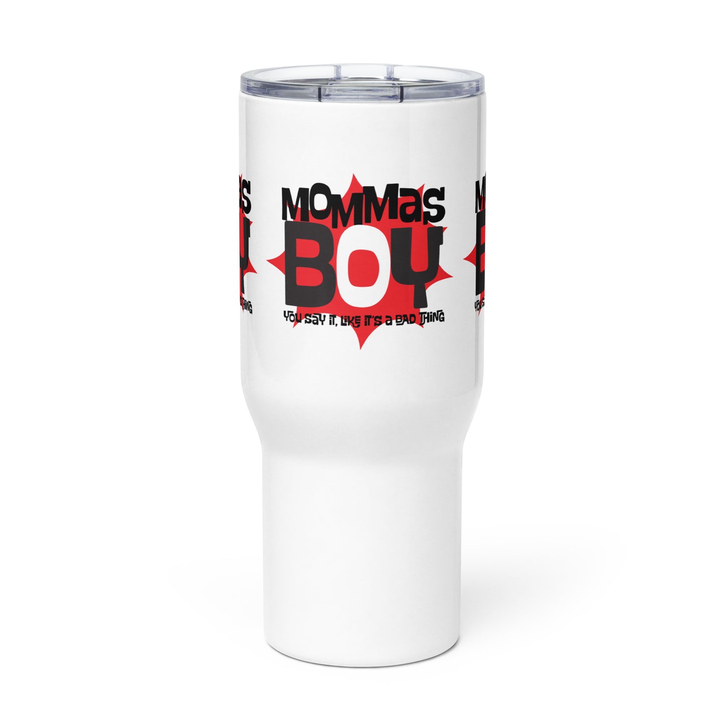 Travel mug with a handle