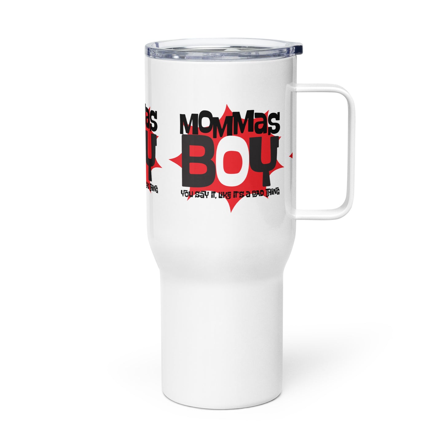 Travel mug with a handle