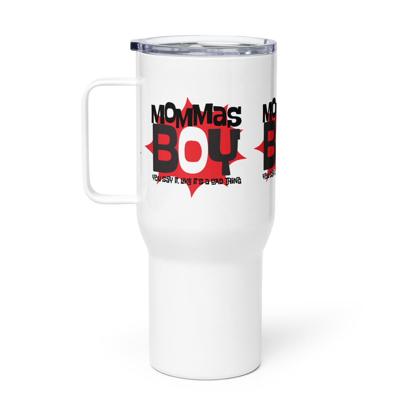 Travel mug with a handle