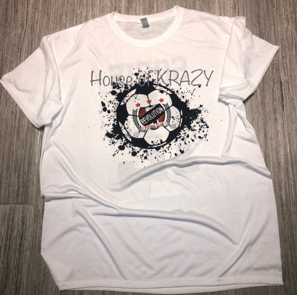 Paint splattered soccer ball t-shirt design