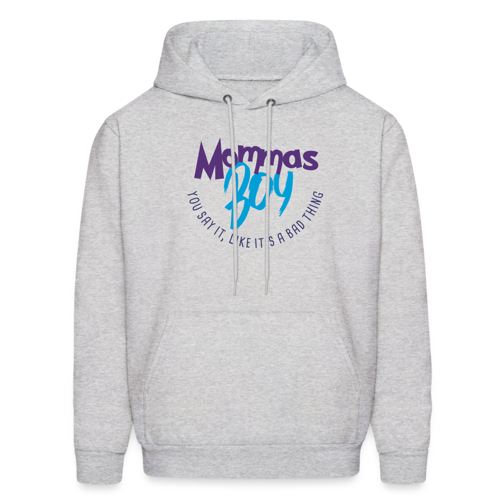 Mommas Boy - Logo #2 - Men's Hoodie - ash 